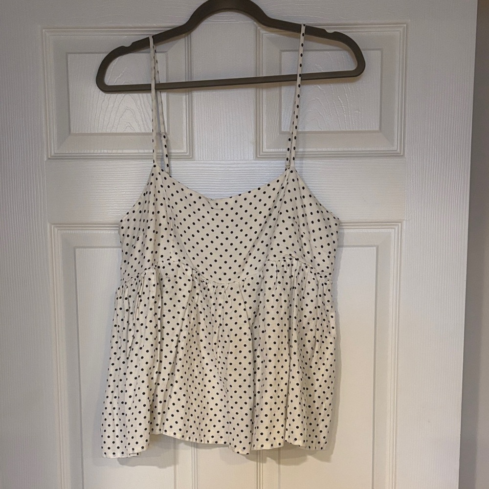 Women’s White Polka Dot Spaghetti Strap Camisole